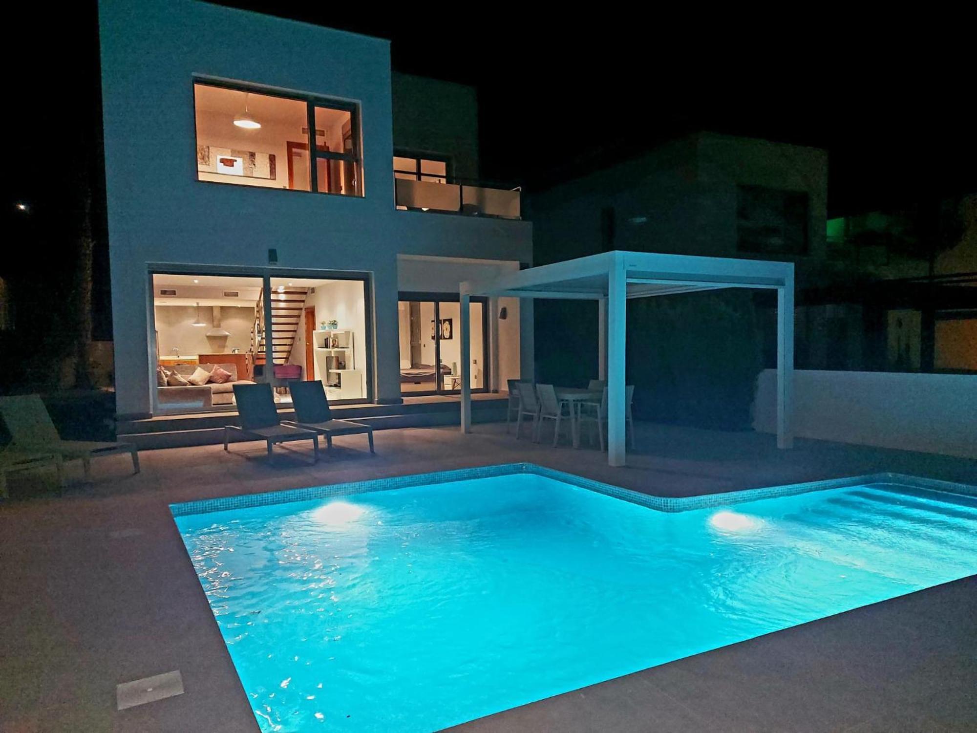 Modern Villa Frontline Golf Algorfa Bagian luar foto